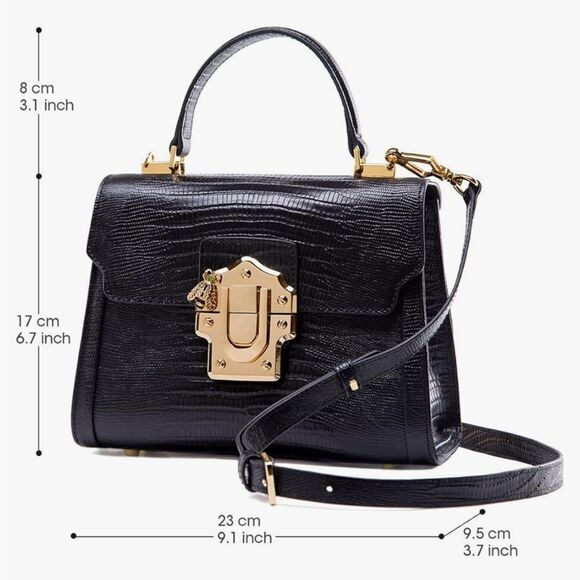 ♥️ Elegant Black L’Festin Mini Kelly Handbag, black leather with gold hardware - Picture 11 of 11